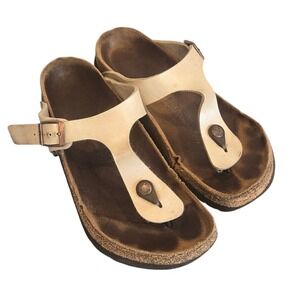 Birkenstock Women's Gizeh‎ Thong Sandals Gold Metallic Size 39 (8-8.5) Boho FAIR